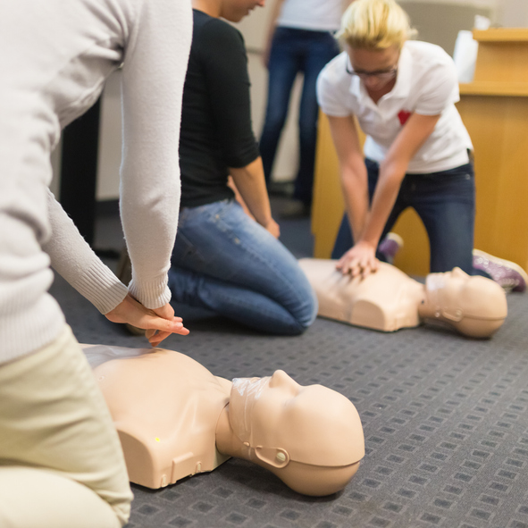 first aid course students